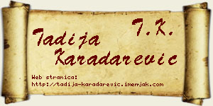 Tadija Karadarević vizit kartica